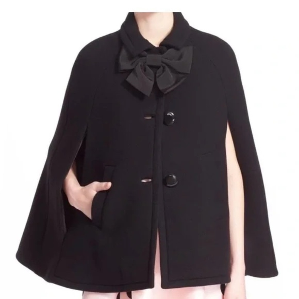 kate spade Black Cape with Bow Detail - Picture 4 of 6